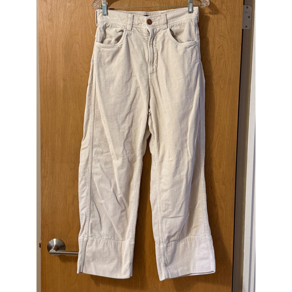 Sofie D'Hoore Ivory Wide Wale Corduroy Wide Leg Trousers Size 34 XS